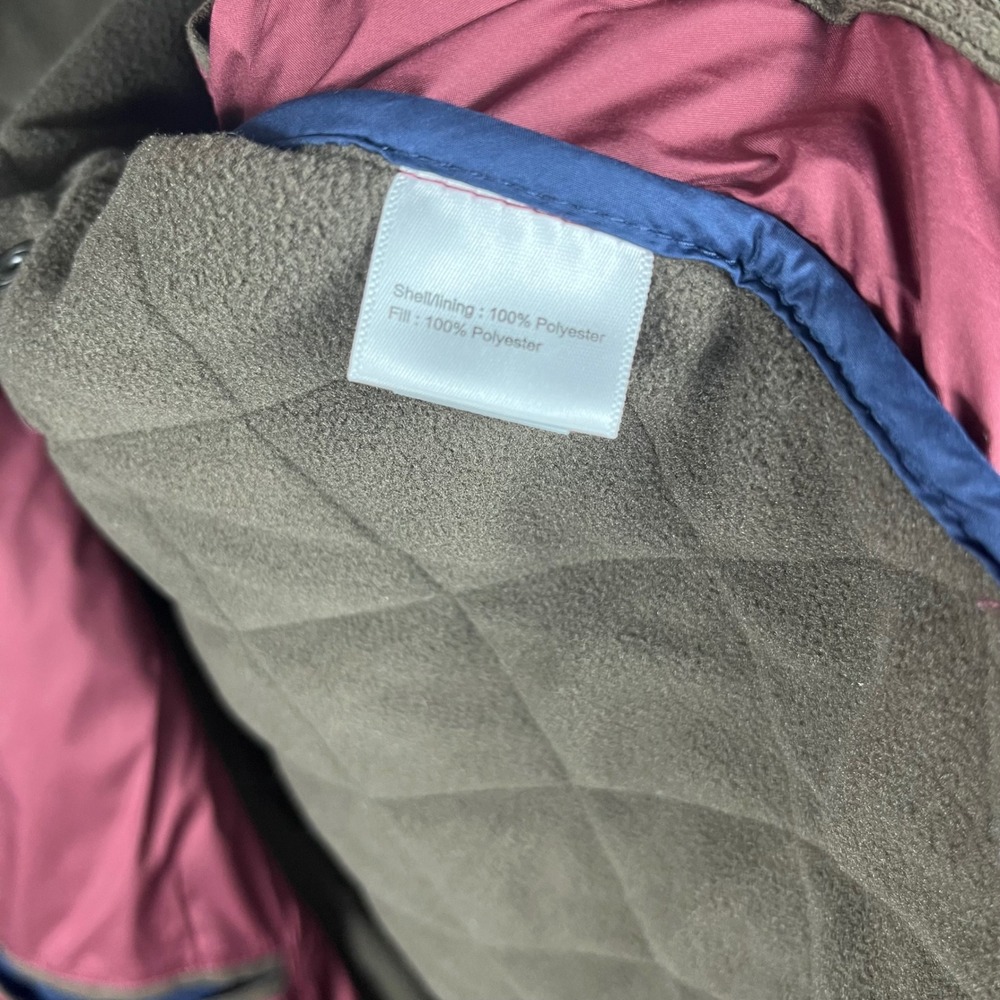Peter Millar Quilted Vest Mens XL Burgundy Essex Fleece Lined Snap Front Pockets - Picture 9 of 12